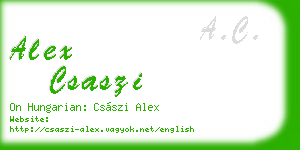 alex csaszi business card