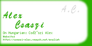 alex csaszi business card